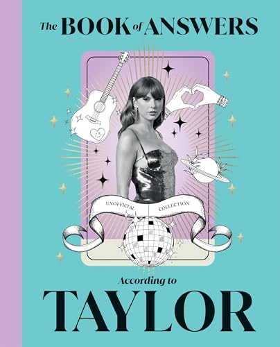Book cover featuring Taylor Swift with musical instruments and celestial objects.