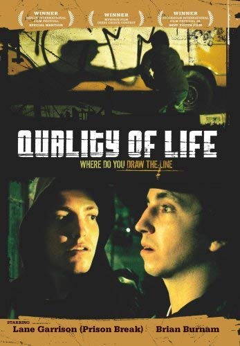 DVD cover for “Quality Of Life” featuring two men and graffiti.