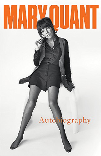 Black and white portrait of Mary Quant, book cover for her autobiography.