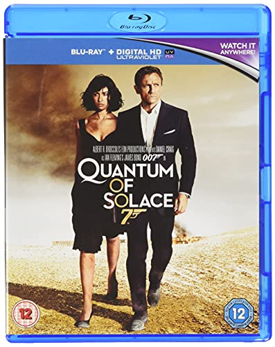 Quantum of Solace" Blu-ray case featuring James Bond and a woman walking.
