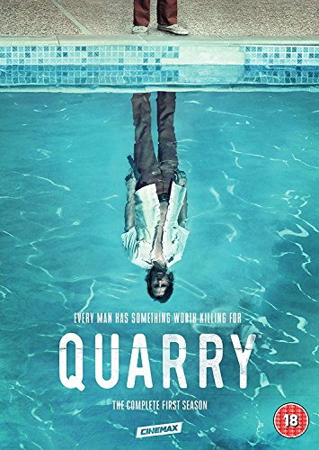DVD cover for “Quarry” season one, showing a man submerged in a pool.