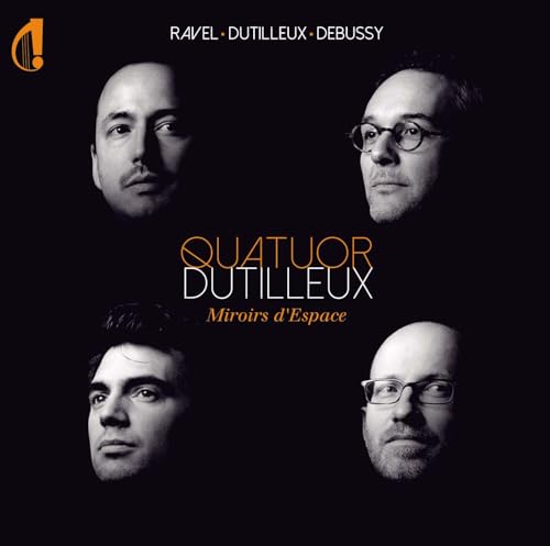 Black and white portrait of four men, album cover for Quatuor Dutilleux.