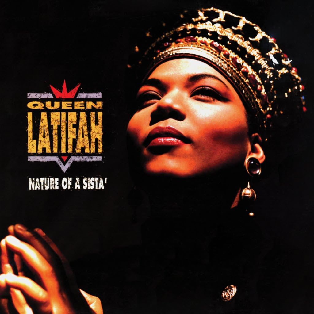 Queen Latifah album cover, “Nature of a Sista,” with a golden crown.