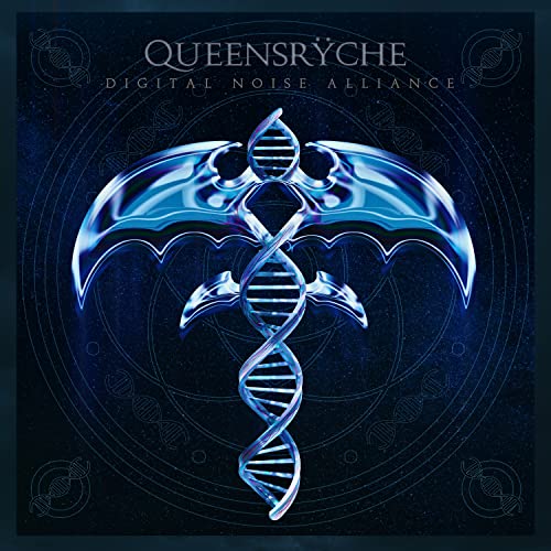 Queensrÿche album cover: blue DNA helix with ornate, wing-like design.