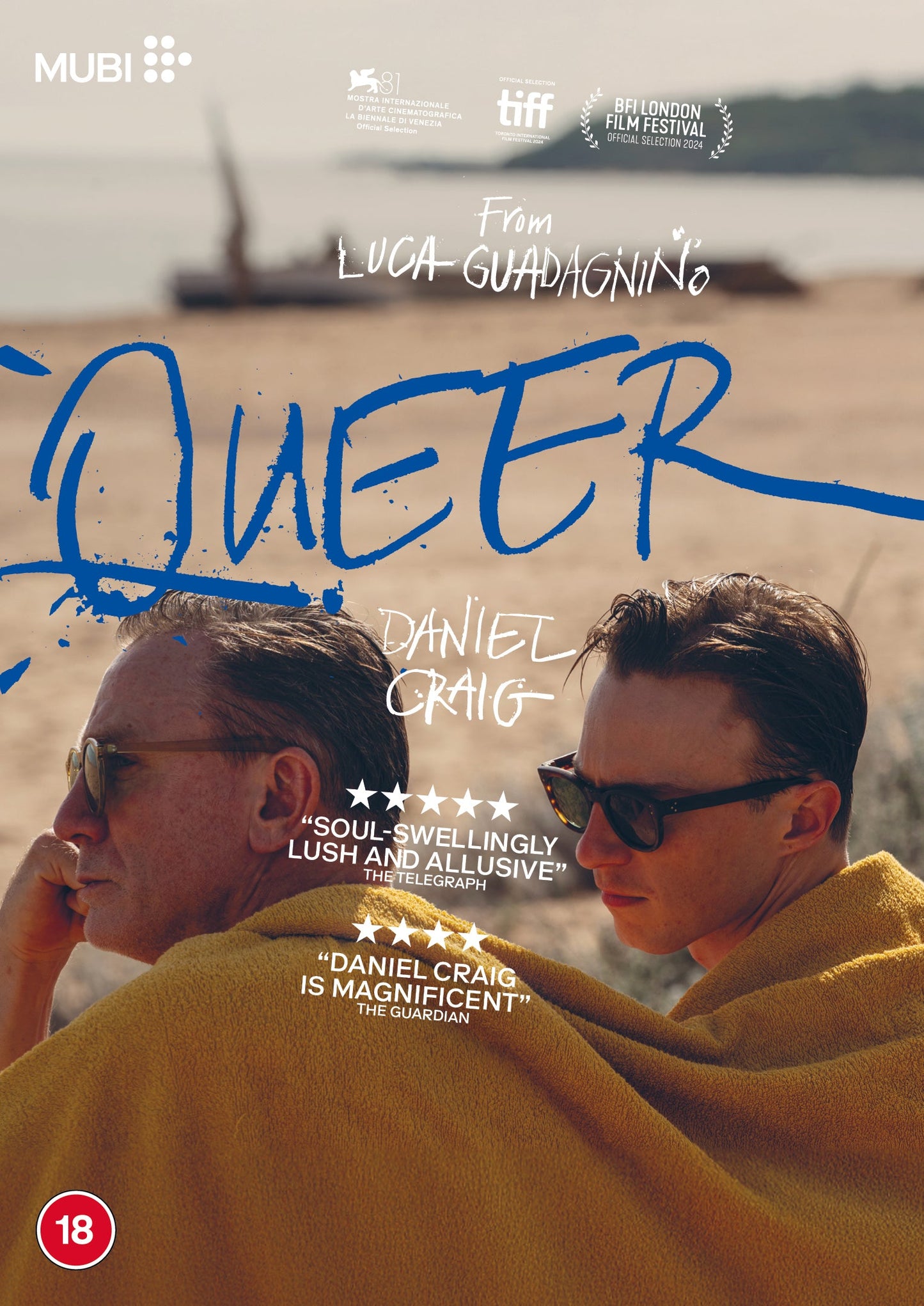 DVD cover for "Queer" featuring a close-up of a hand and blue text.