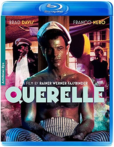 “Querelle” Blu-ray cover featuring a shirtless man in a sailor cap.