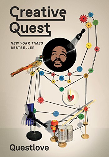 Book cover: "Creative Quest" by Questlove, with colorful gears and objects.