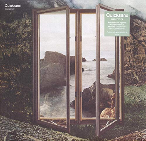 CD cover for Quicksand’s “Interiors” featuring a bi-fold door and coastal view.
