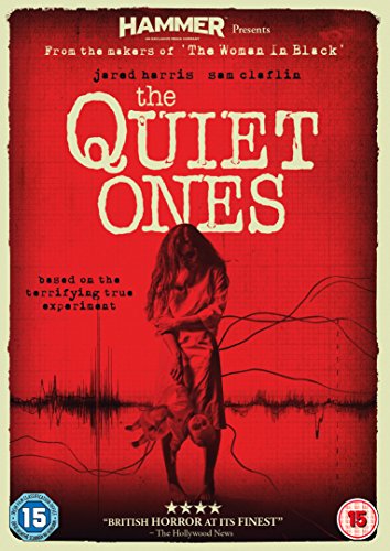 Red DVD cover for "The Quiet Ones" featuring a ghostly figure.