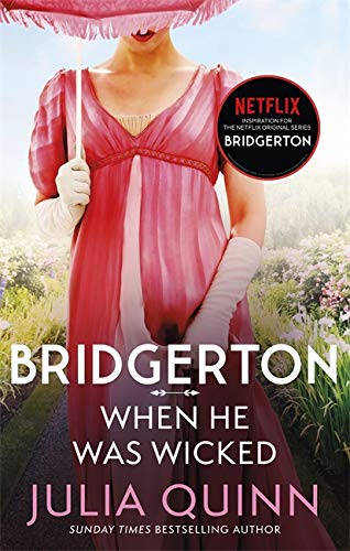 Book cover featuring a woman in a red Regency-era dress.