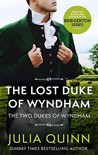 A man in a green Regency-style coat stands in a field on a book cover.