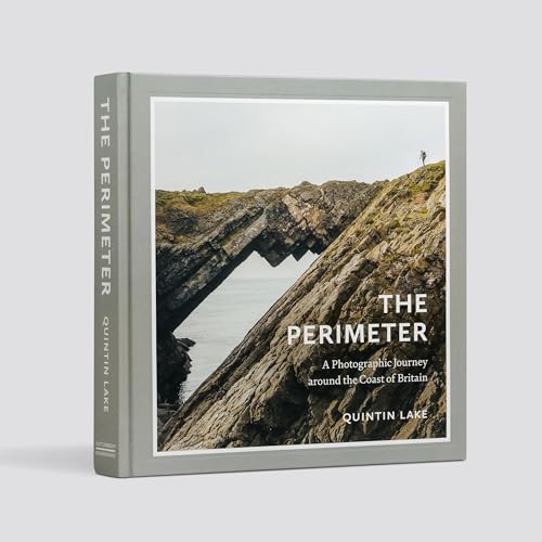Book cover depicting a coastal arch and grassy cliffs in Britain.