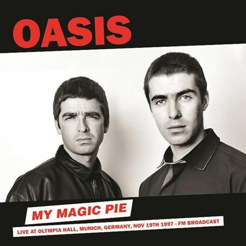 Oasis album cover featuring Liam and Noel Gallagher in black and white.