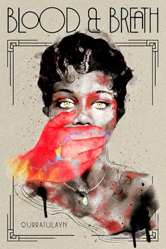 Watercolor portrait of a woman with a red hand covering her mouth.