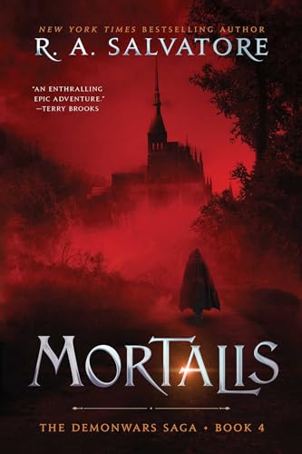 Book cover: dark fantasy landscape with a cloaked figure and castle.