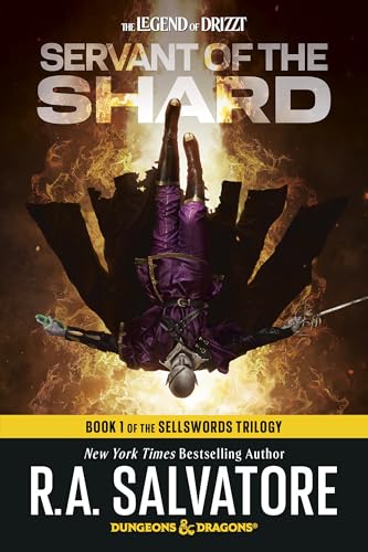 Book cover: dark fantasy art of a cloaked figure falling with a sword.