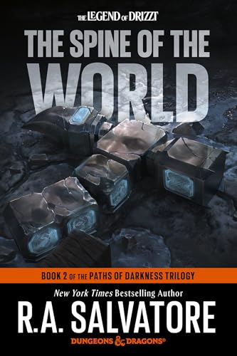 Book cover: "The Spine of the World" with rocky, icy imagery.