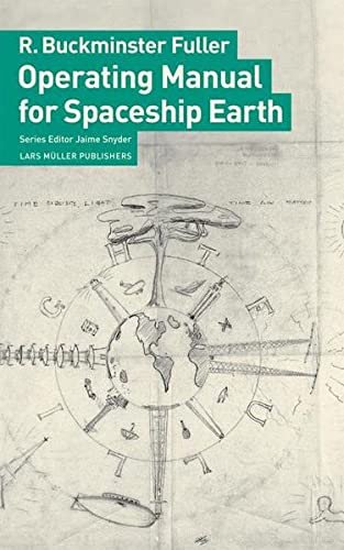 Book cover: "Operating Manual for Spaceship Earth" with a complex diagram.