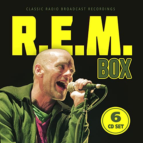 R.E.M. "Box" 6-CD set cover featuring Michael Stipe performing.