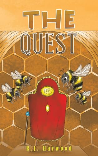 Book cover: "The Quest" featuring bees around a red armchair.