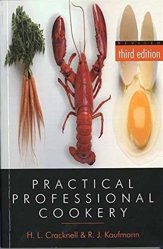 Cookbook cover with lobster, carrots, scallop, and title "Practical Professional Cookery".