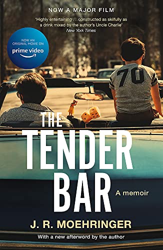 Book cover: two boys in a car, title “The Tender Bar” in large text.