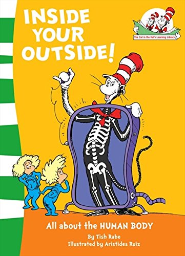 The Cat in the Hat shows a skeleton inside a display case to two children.