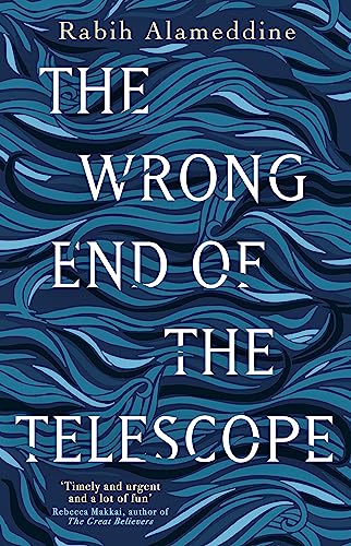 Book cover with swirling blue patterns and white title text.