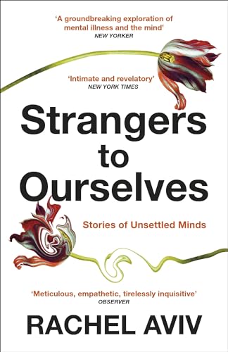 Book cover: "Strangers to Ourselves" with floral imagery and bold text.