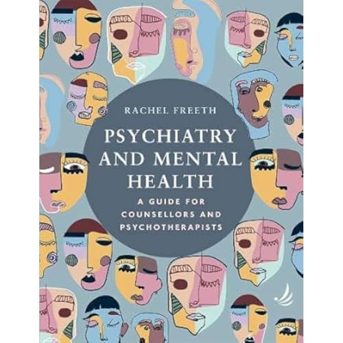 Book cover with illustrated faces and the title "Psychiatry and Mental Health".
