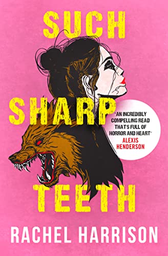 Book cover featuring a woman's profile merging into a snarling werewolf on pink background.