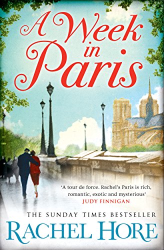 Book cover: "A Week in Paris" with a Parisian street scene.