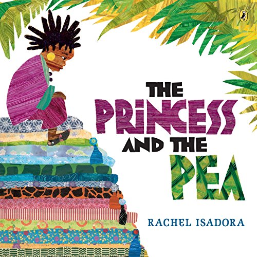 Cover of "The Princess and the Pea" with colorful collage illustration.