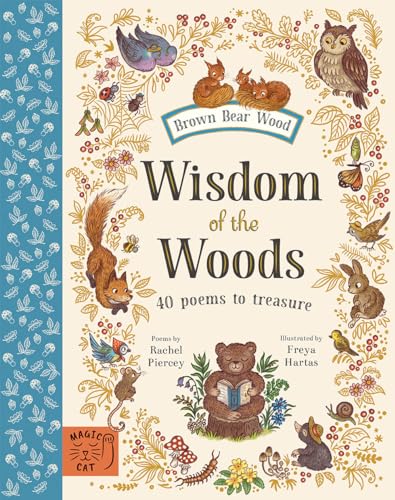 Book cover featuring a bear reading, surrounded by woodland animals and floral illustrations.
