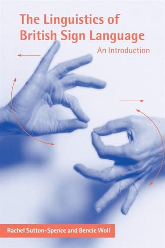 Book cover with blue hands signing and red text on a white background.