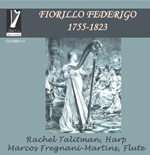CD cover with a blue-toned image of a woman playing a harp.