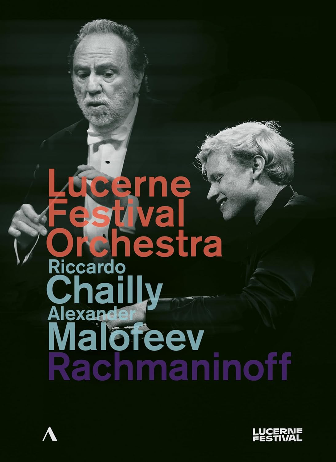 Conductor Riccardo Chailly and pianist Alexander Malofeev performing with the Lucerne Festival Orchestra.