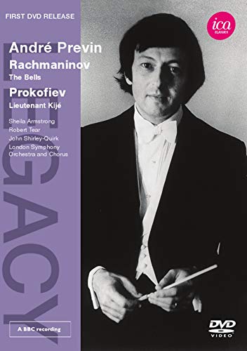 DVD cover featuring pianist André Previn, composers Rachmaninov and Prokofiev listed.