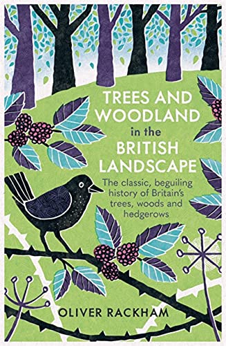 Book cover with stylized trees, a bird, and berries on green.
