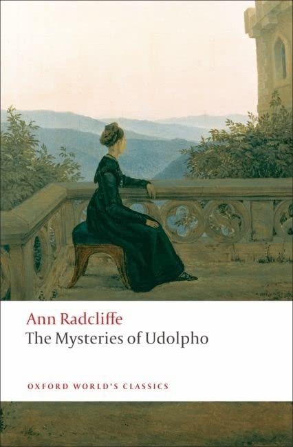 Book cover featuring a woman in a dark dress sitting on a stone balcony.