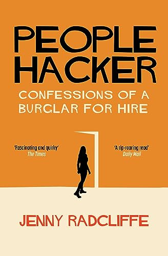 Book cover: orange background, silhouette of a person near a doorway.