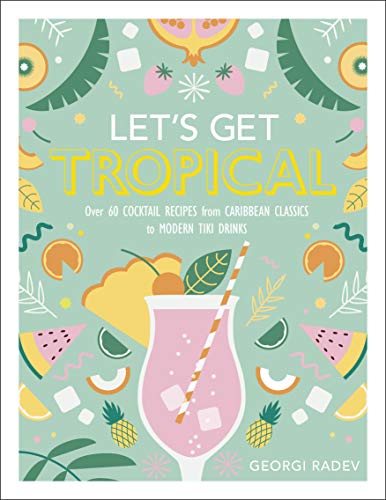 Book cover with tropical fruit illustrations and a pink cocktail glass.