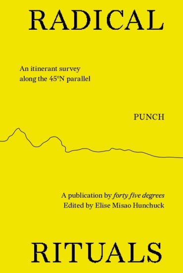 Yellow book cover with black text: “Radical Rituals” and a wavy line.