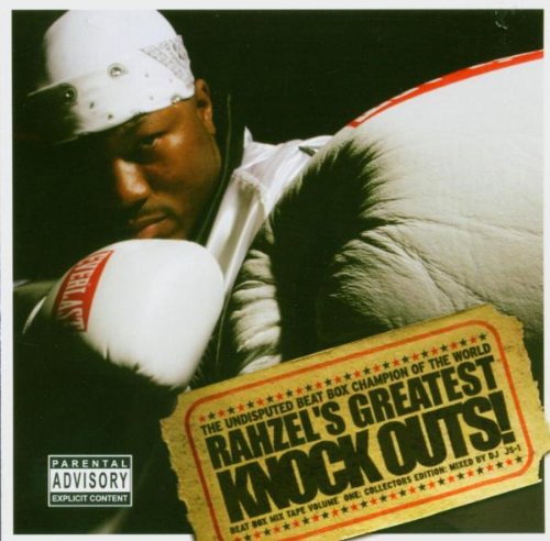 Rahzel in boxing gloves, CD cover for “Greatest Knockouts” album.