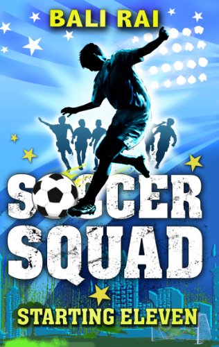 Book cover: Silhouette of soccer players against a blue, star-filled background.