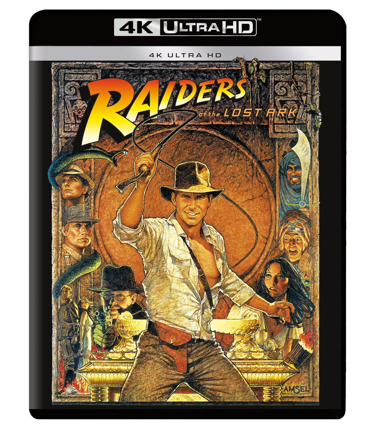 “Raiders of the Lost Ark” 4K Blu-ray cover featuring Indiana Jones.