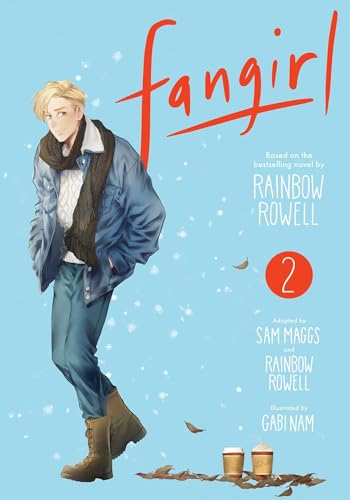 A young man in a denim jacket and scarf walks through snow on this cover.