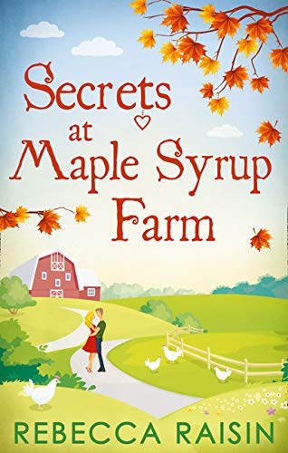 Book cover: couple embracing near a red barn and green fields.