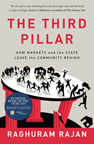 Book cover: "The Third Pillar" with silhouettes of people and buildings.