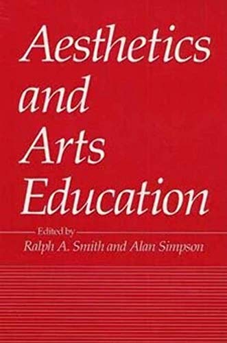 Red book cover with white text: "Aesthetics and Arts Education.